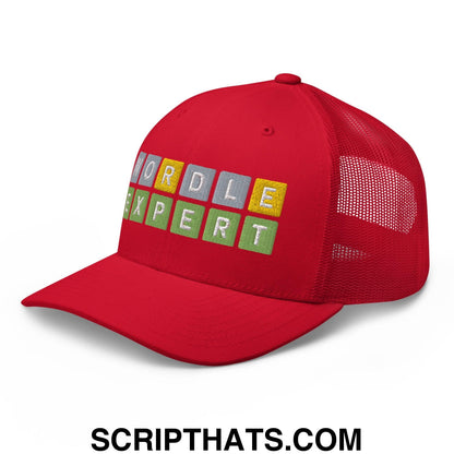 Wordle Expert Retro Trucker Hat Red