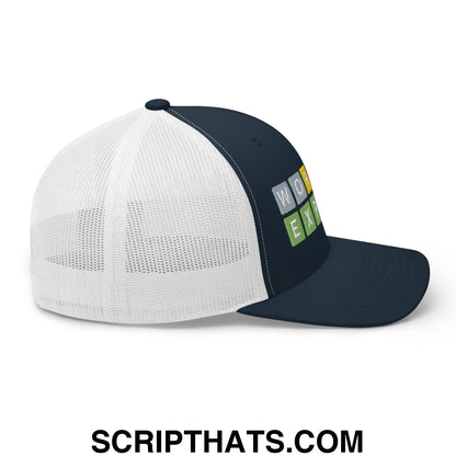 Wordle Expert Retro Trucker Hat Navy White