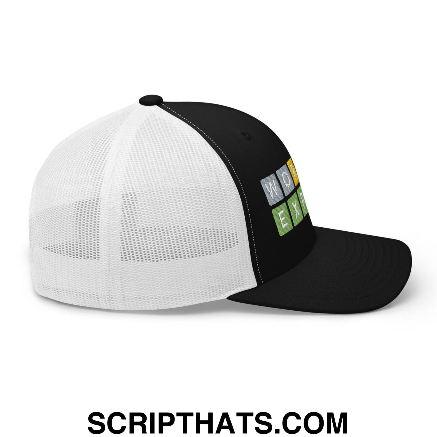 Wordle Expert Retro Trucker Hat Black White
