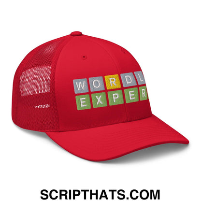 Wordle Expert Retro Trucker Hat Red