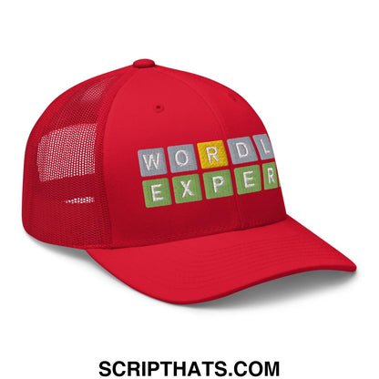 Wordle Expert Retro Trucker Hat Red