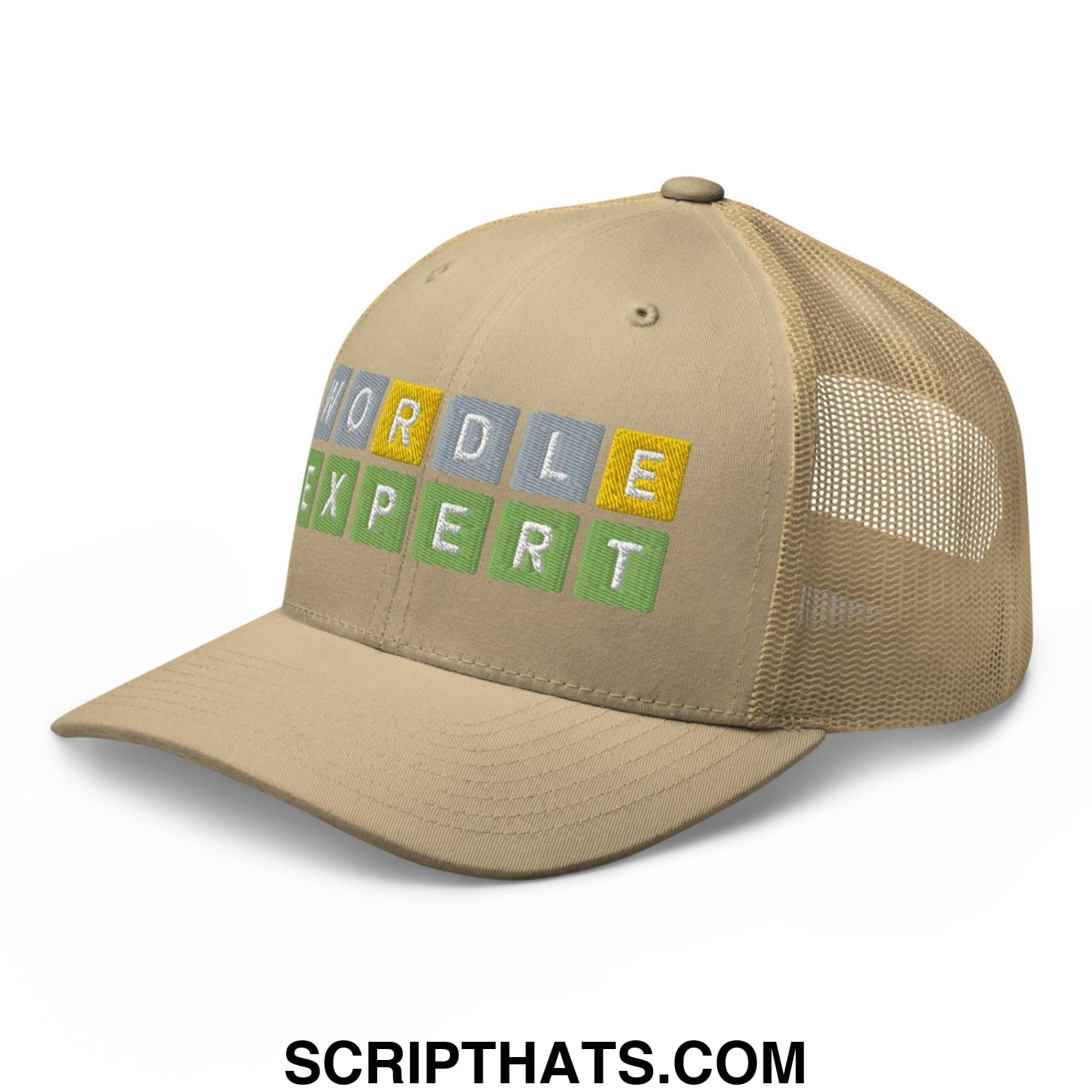 Wordle Expert Retro Trucker Hat Khaki