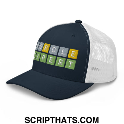 Wordle Expert Retro Trucker Hat Navy White