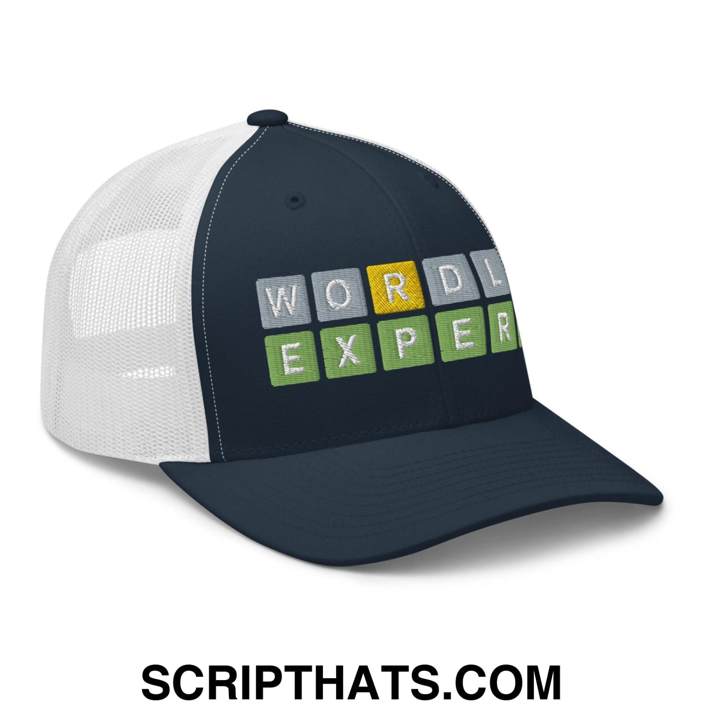 Wordle Expert Retro Trucker Hat Navy White