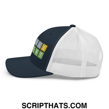 Wordle Expert Retro Trucker Hat Navy White