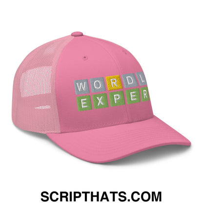Wordle Expert Retro Trucker Hat Pink