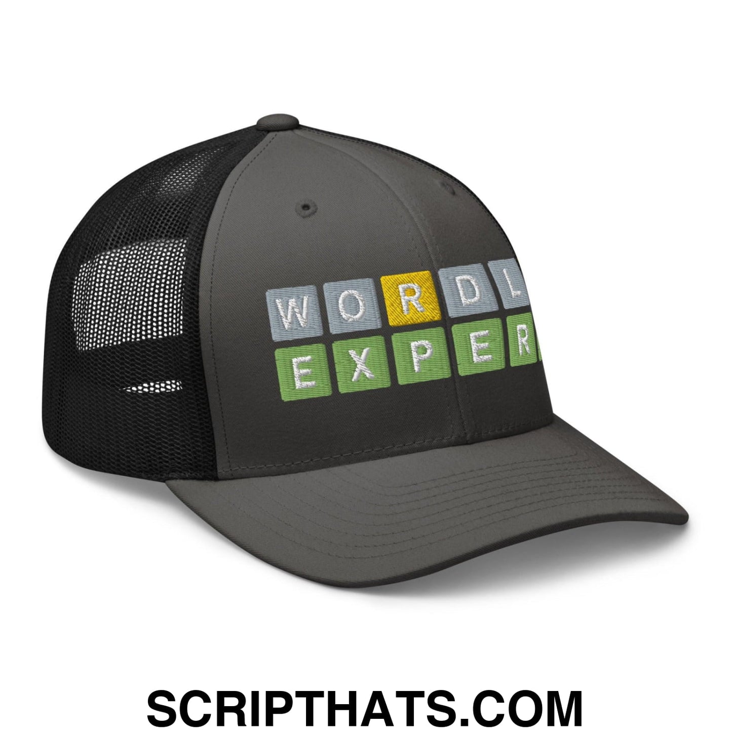 Wordle Expert Retro Trucker Hat Charcoal Black
