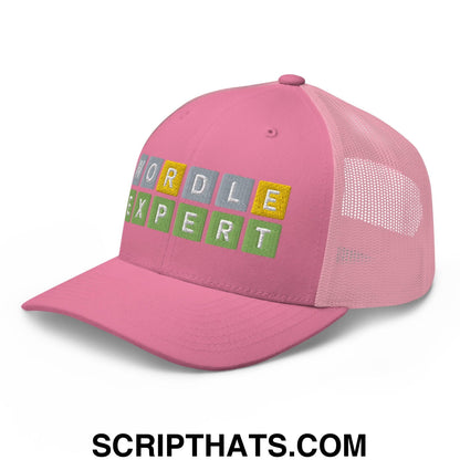 Wordle Expert Retro Trucker Hat Pink