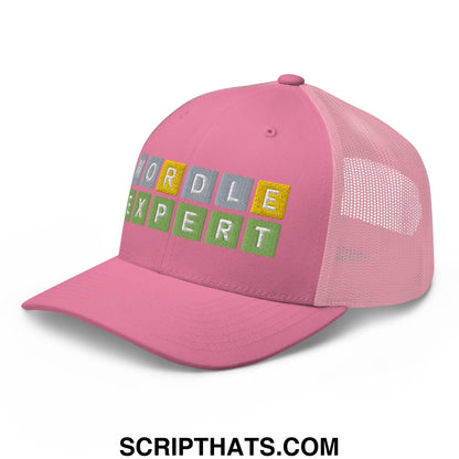 Wordle Expert Retro Trucker Hat Pink