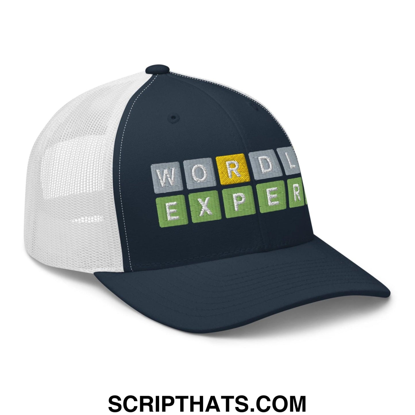Wordle Expert Retro Trucker Hat Navy White