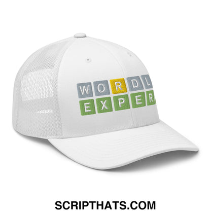 Wordle Expert Retro Trucker Hat White