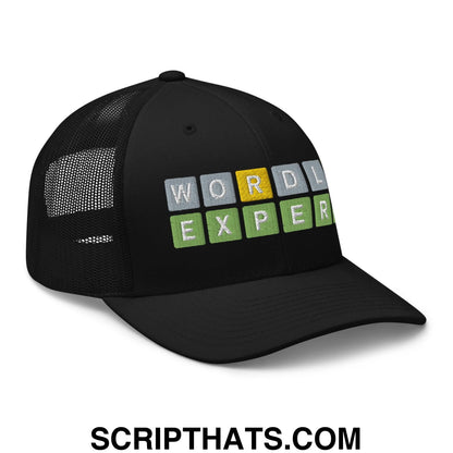 Wordle Expert Retro Trucker Hat Black