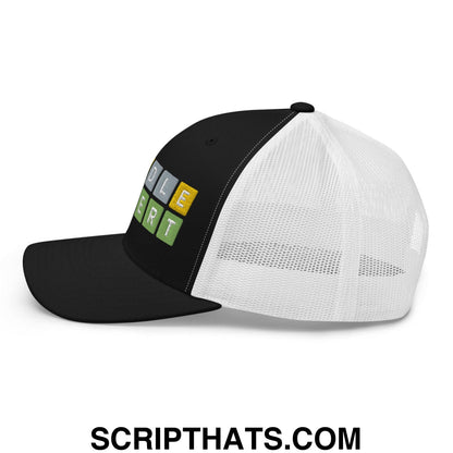 Wordle Expert Retro Trucker Hat Black White