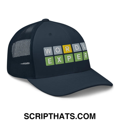 Wordle Expert Retro Trucker Hat Navy