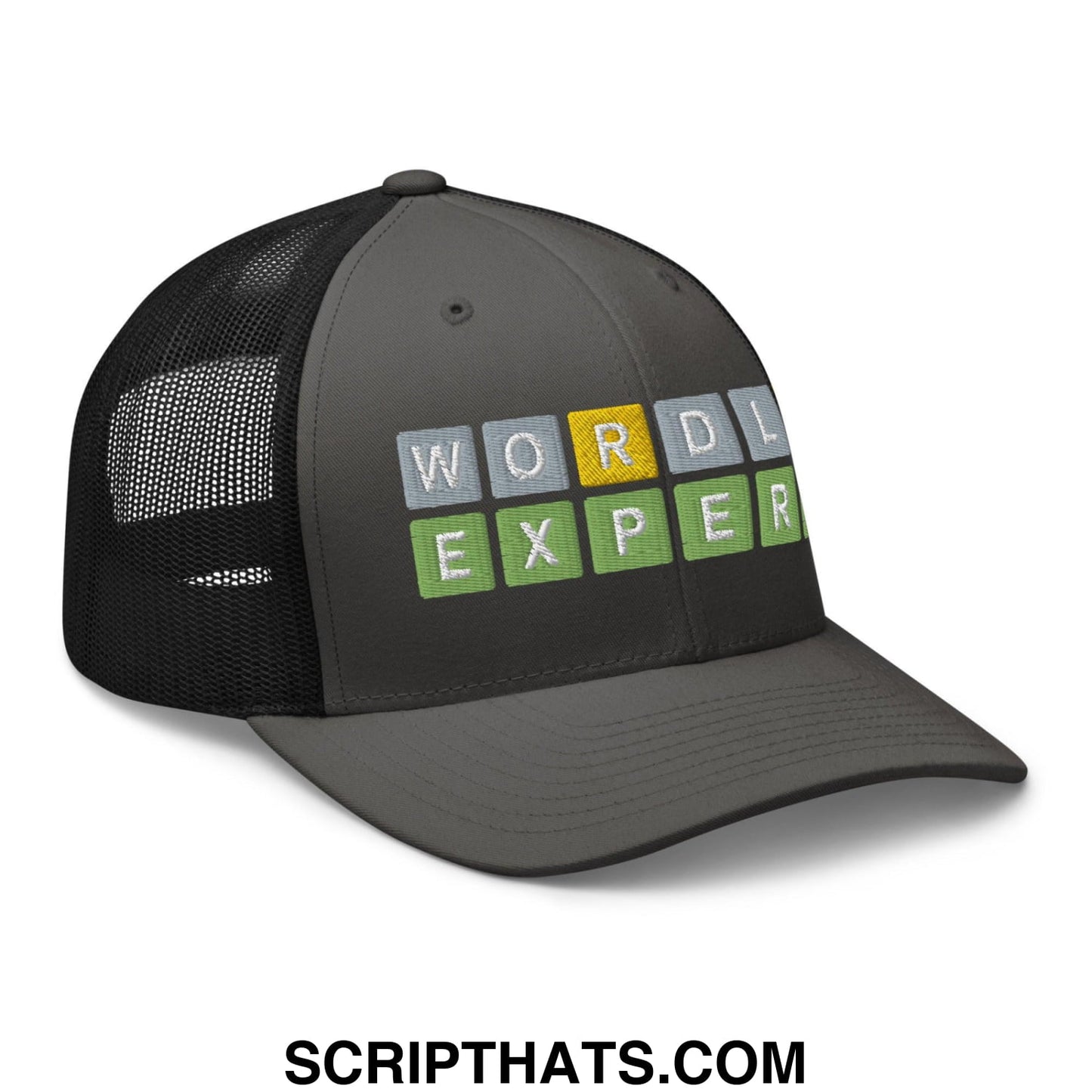 Wordle Expert Retro Trucker Hat Charcoal Black
