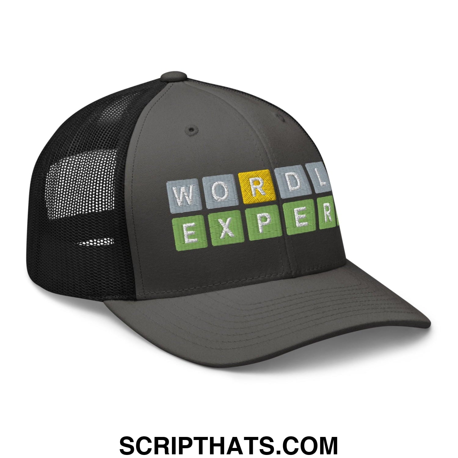 Wordle Expert Retro Trucker Hat Charcoal Black