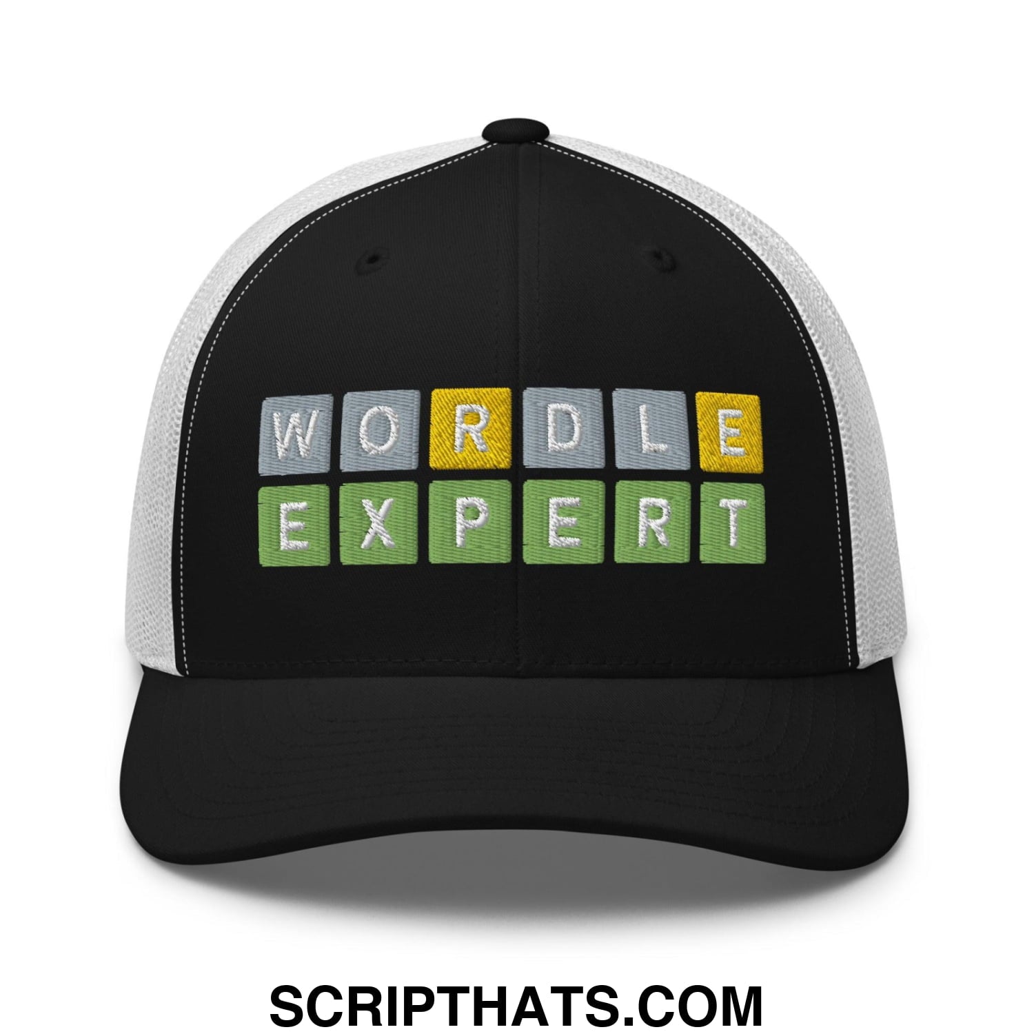 Wordle Expert Retro Trucker Hat Black White