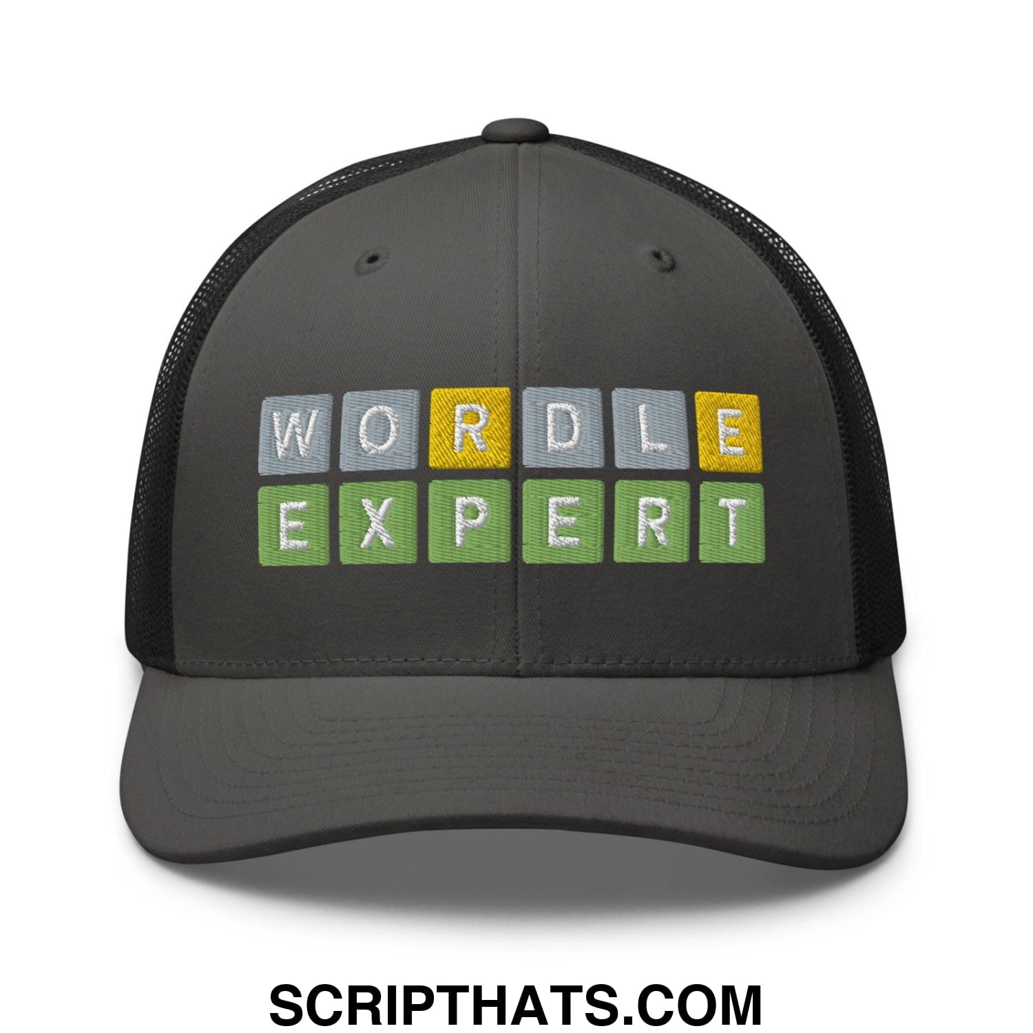 Wordle Expert Retro Trucker Hat Charcoal Black