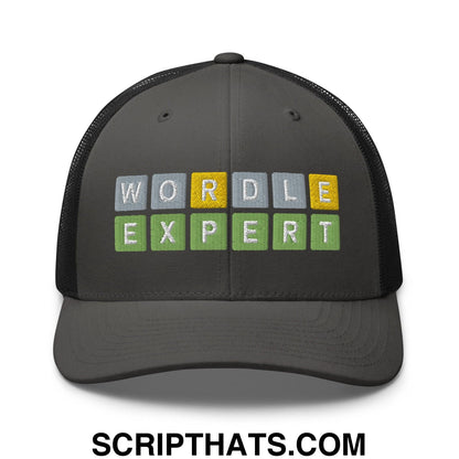 Wordle Expert Retro Trucker Hat Charcoal Black