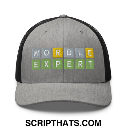 Wordle Expert Retro Trucker Hat Heather Black