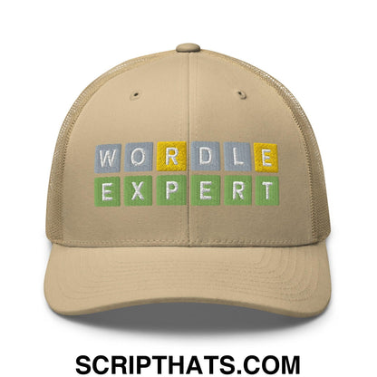 Wordle Expert Retro Trucker Hat Khaki