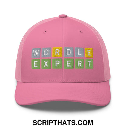 Wordle Expert Retro Trucker Hat Pink