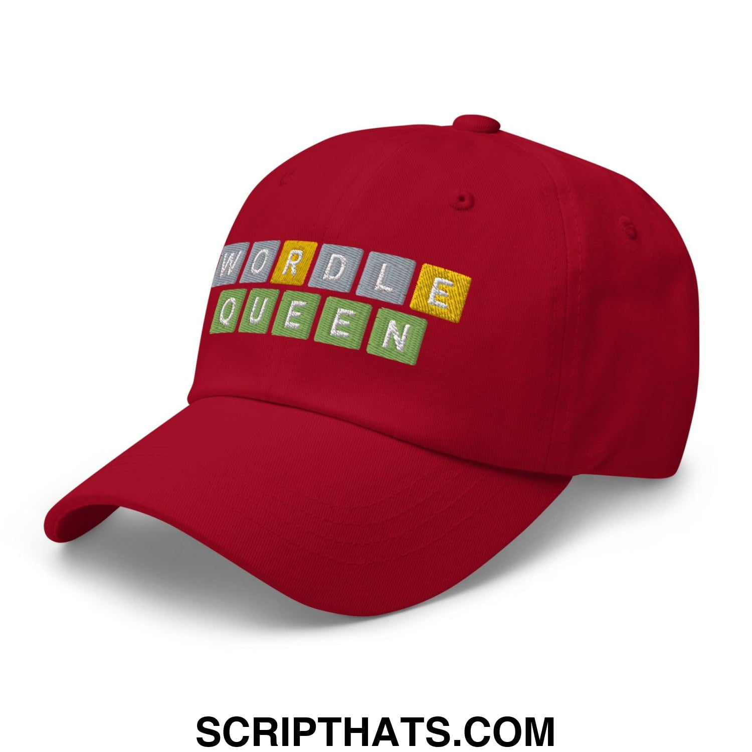 Wordle Queen Dad Hat Cranberry