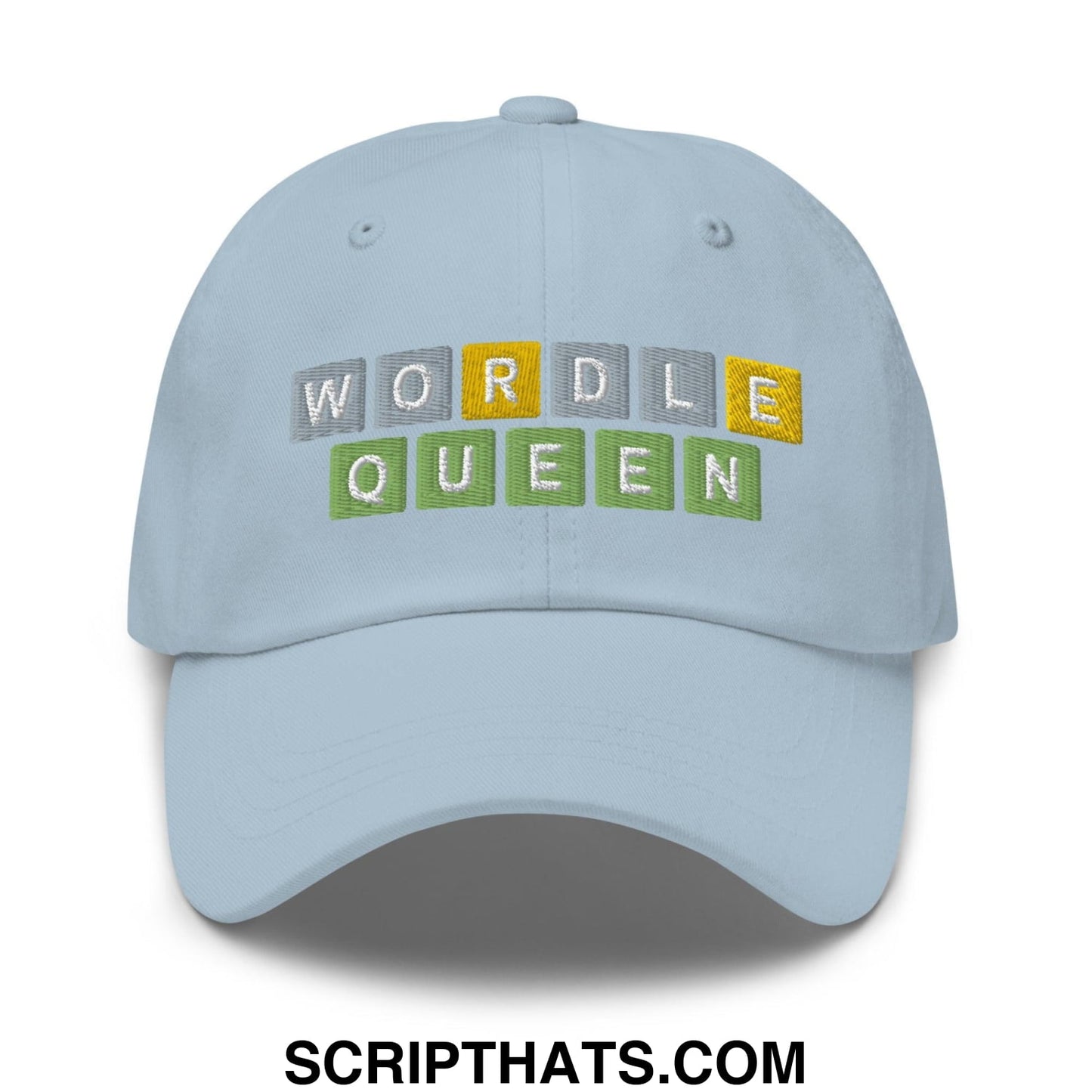 Wordle Queen Dad Hat Light Blue