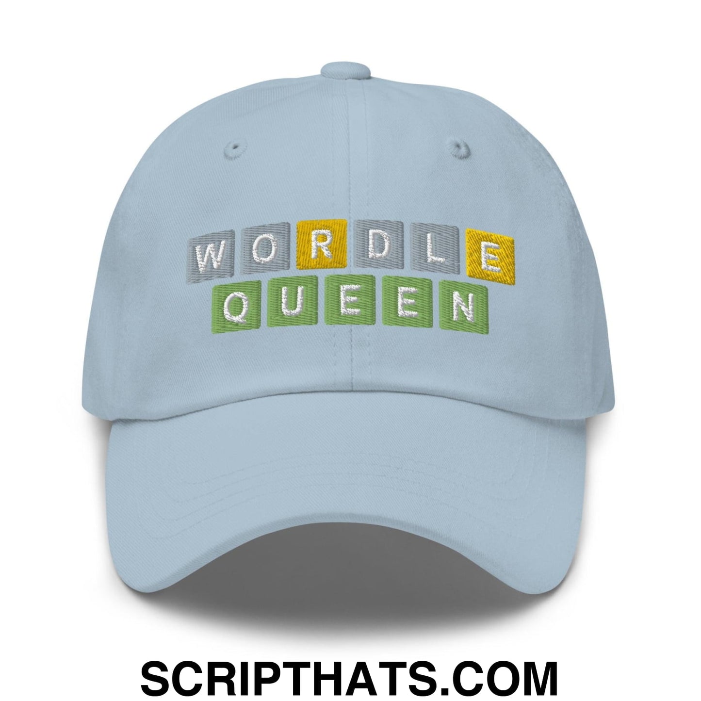 Wordle Queen Dad Hat Light Blue