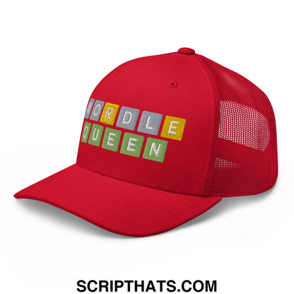 Wordle Queen Retro Trucker Hat Red
