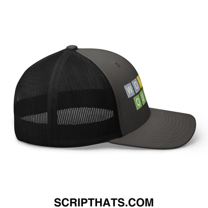 Wordle Queen Retro Trucker Hat Charcoal Black