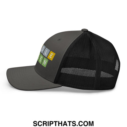 Wordle Queen Retro Trucker Hat Charcoal Black