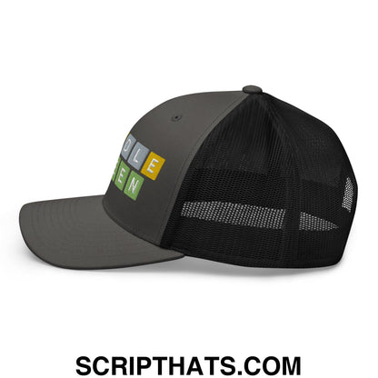 Wordle Queen Retro Trucker Hat Charcoal Black