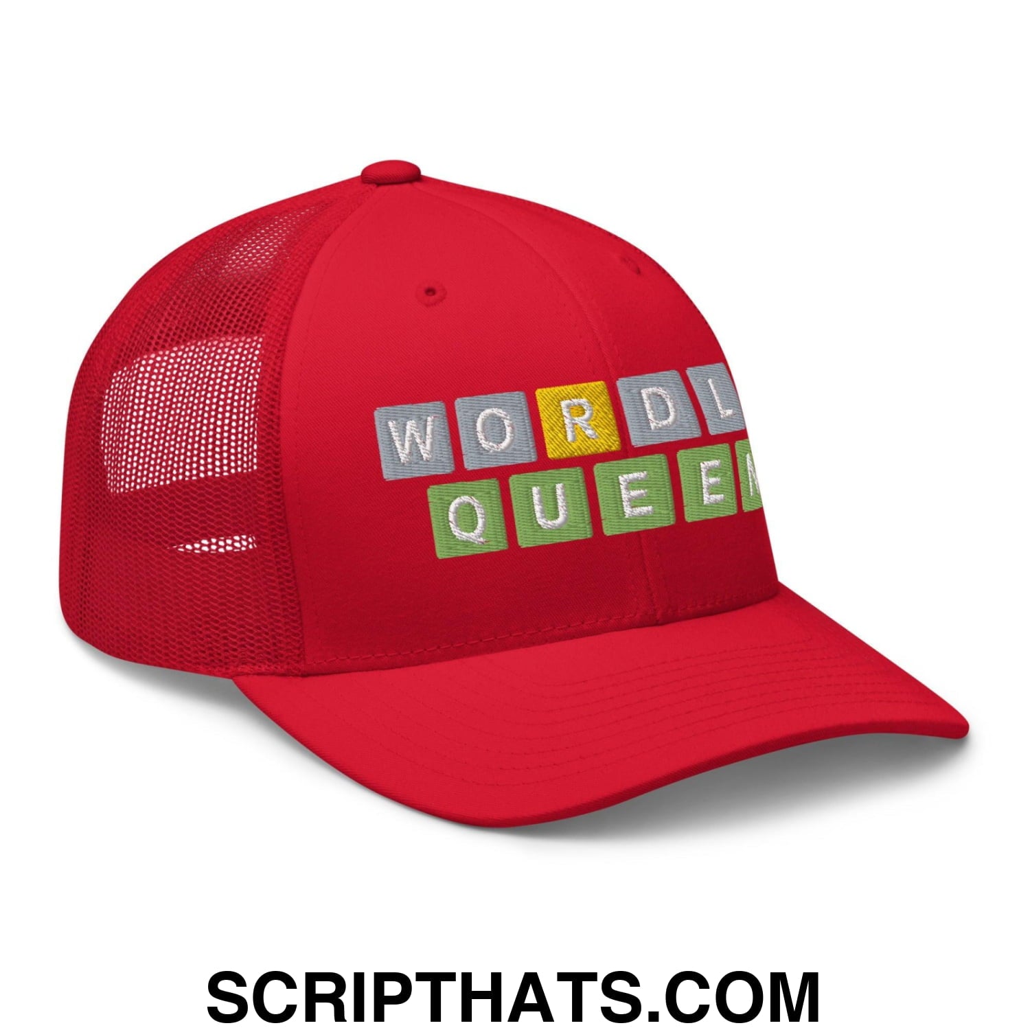 Wordle Queen Retro Trucker Hat Red