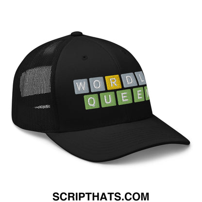 Wordle Queen Retro Trucker Hat Black