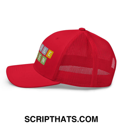 Wordle Queen Retro Trucker Hat Red