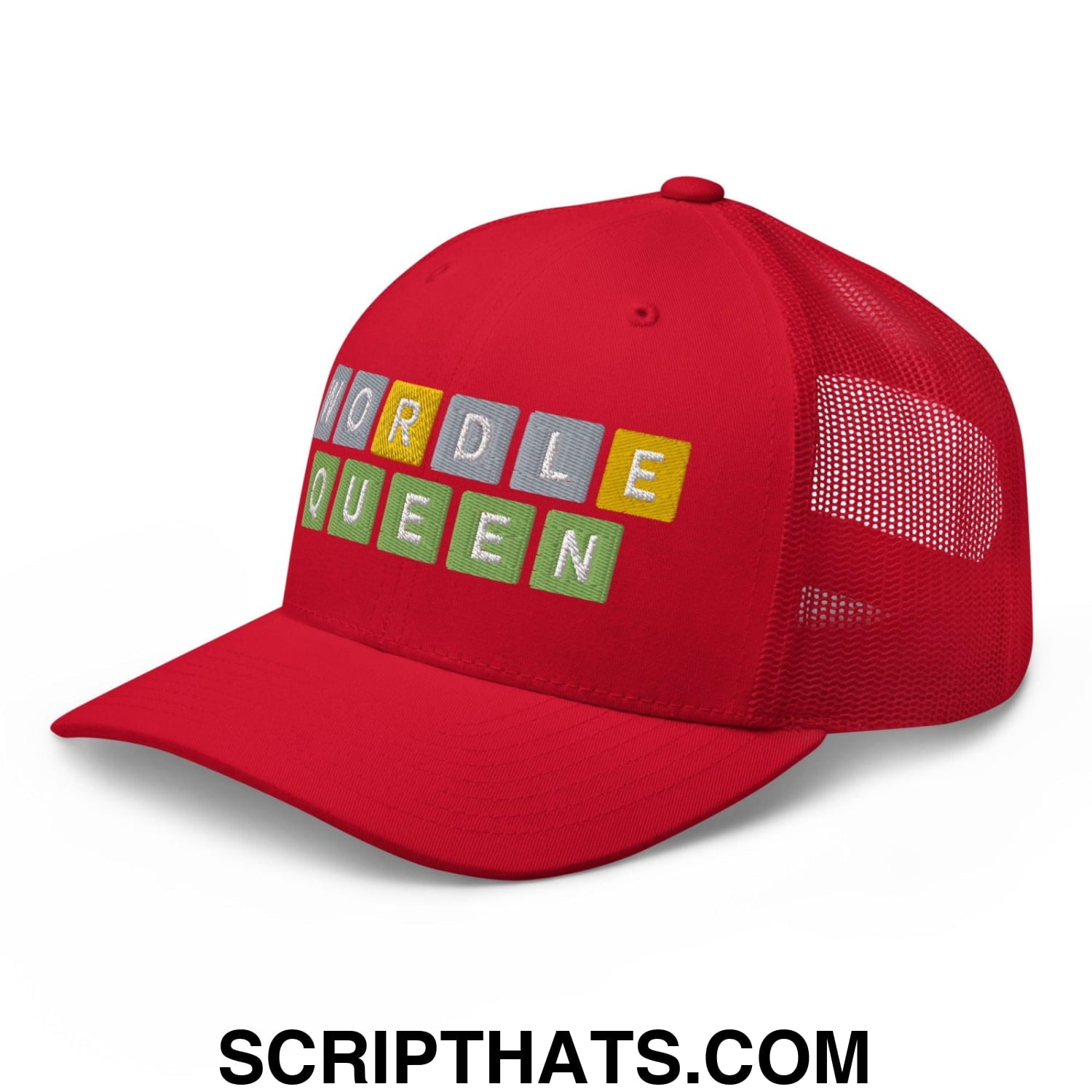 Wordle Queen Retro Trucker Hat Red