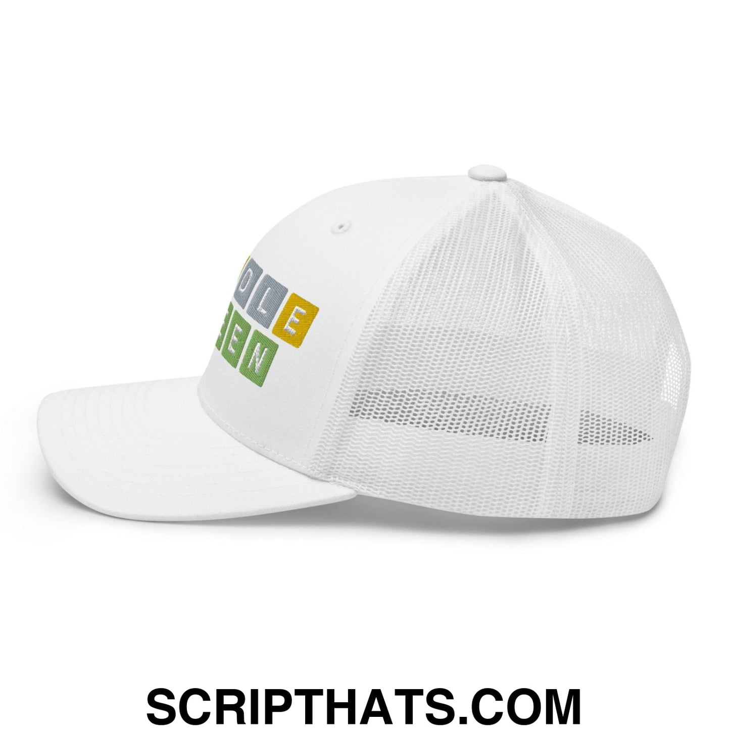 Wordle Queen Retro Trucker Hat White
