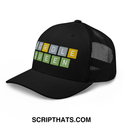 Wordle Queen Retro Trucker Hat Black