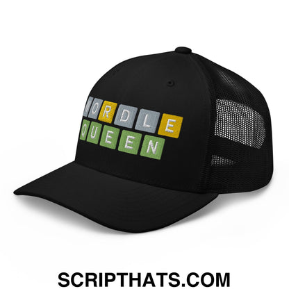 Wordle Queen Retro Trucker Hat Black
