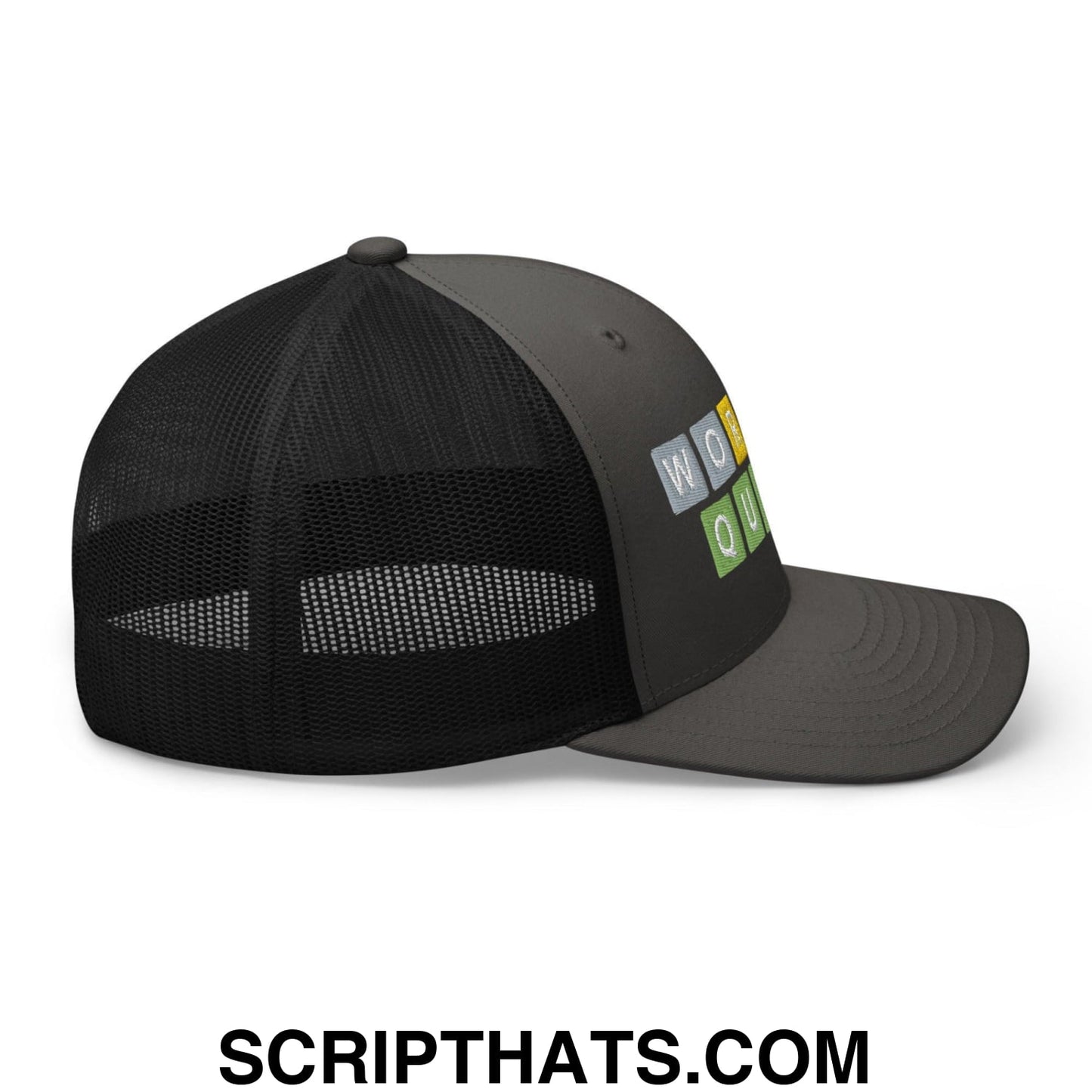 Wordle Queen Retro Trucker Hat Charcoal Black
