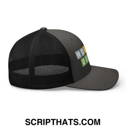 Wordle Queen Retro Trucker Hat Charcoal Black