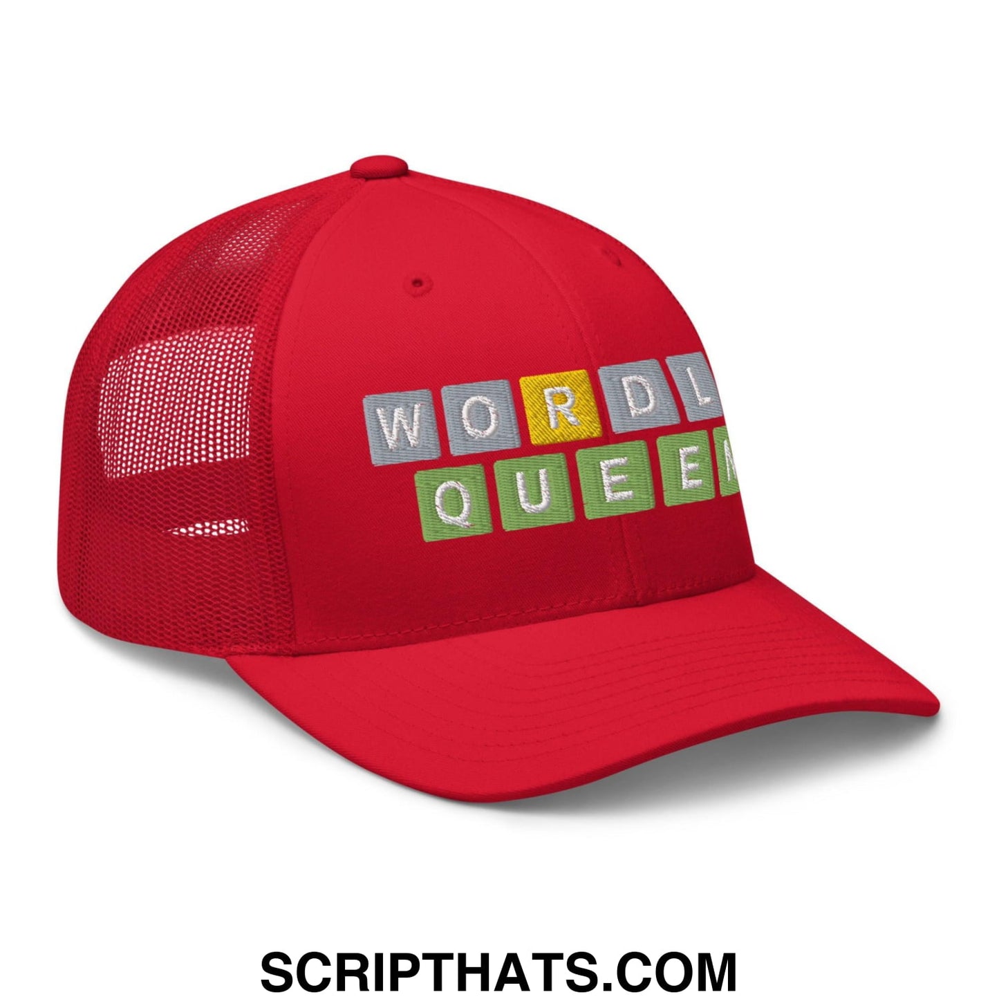 Wordle Queen Retro Trucker Hat Red