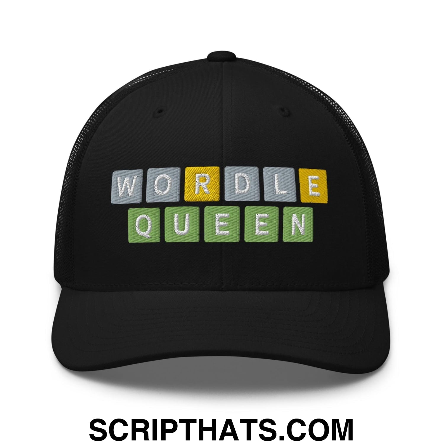 Wordle Queen Retro Trucker Hat Black