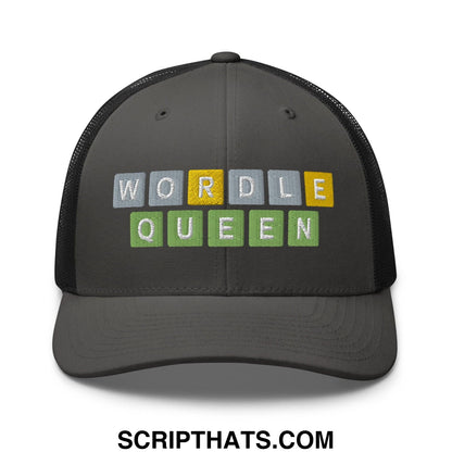 Wordle Queen Retro Trucker Hat Charcoal Black