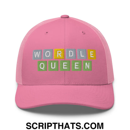 Wordle Queen Retro Trucker Hat Pink