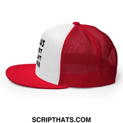 World's Greastest Forklift Driver Regular Trucker Show Hat Red White Red