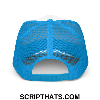 World's Greatest Trucker Regular Show Embroidered Foam Trucker Hat Blue White Blue