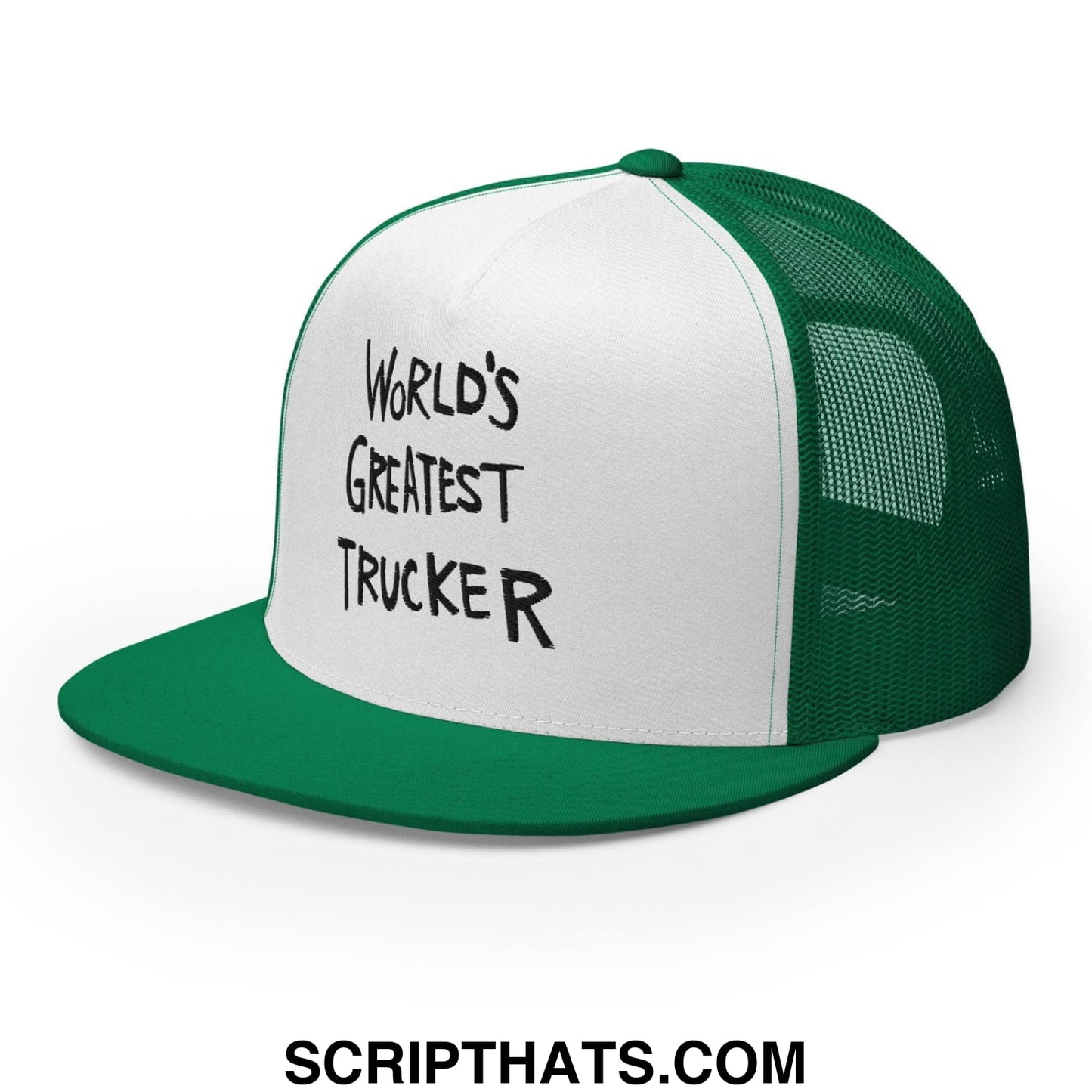 World's Greatest Trucker Regular Trucker Show Hat Kelly White Kelly