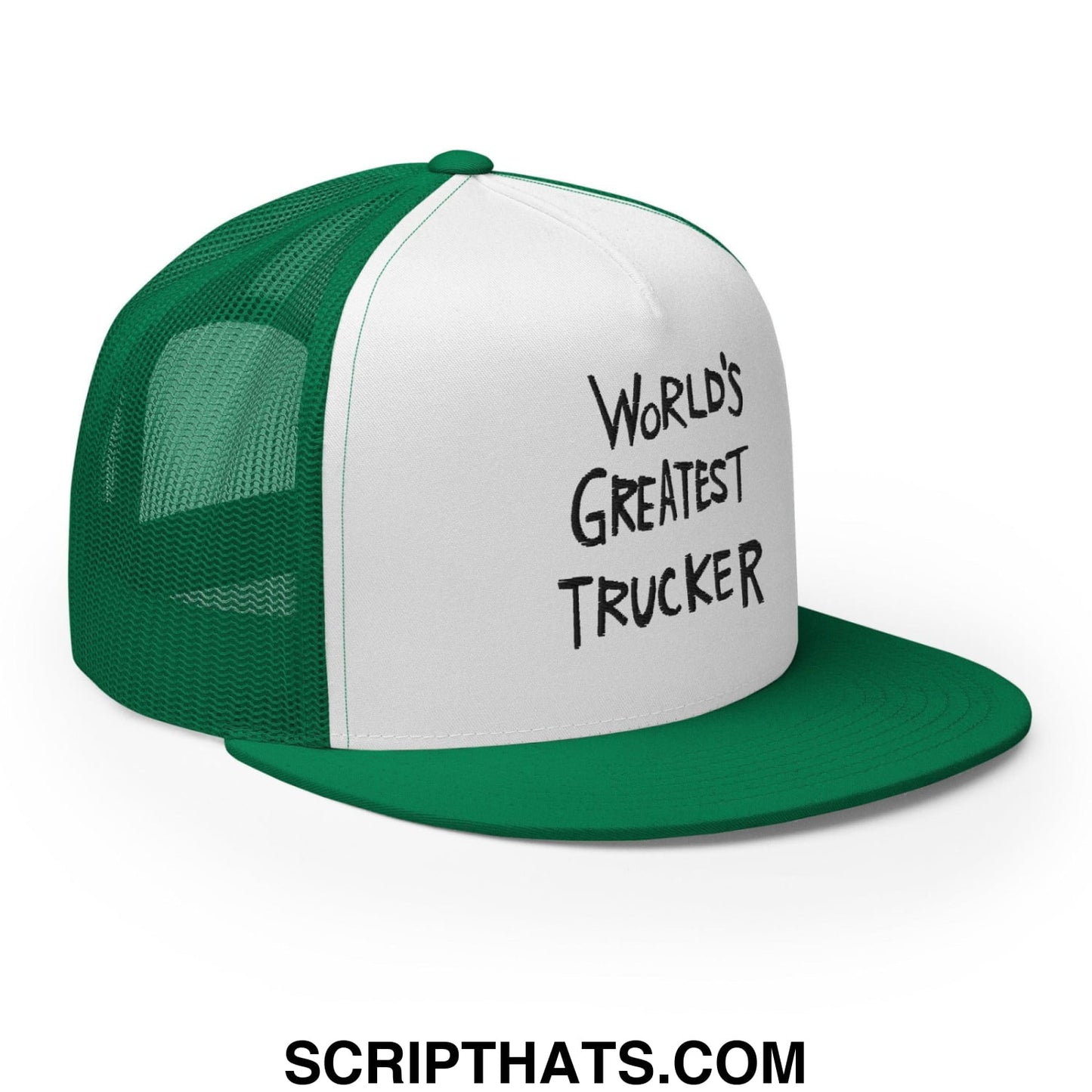 World's Greatest Trucker Regular Trucker Show Hat Kelly White Kelly